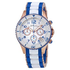 MARC JACOBS White and Blue Silicone Watch MBM2594